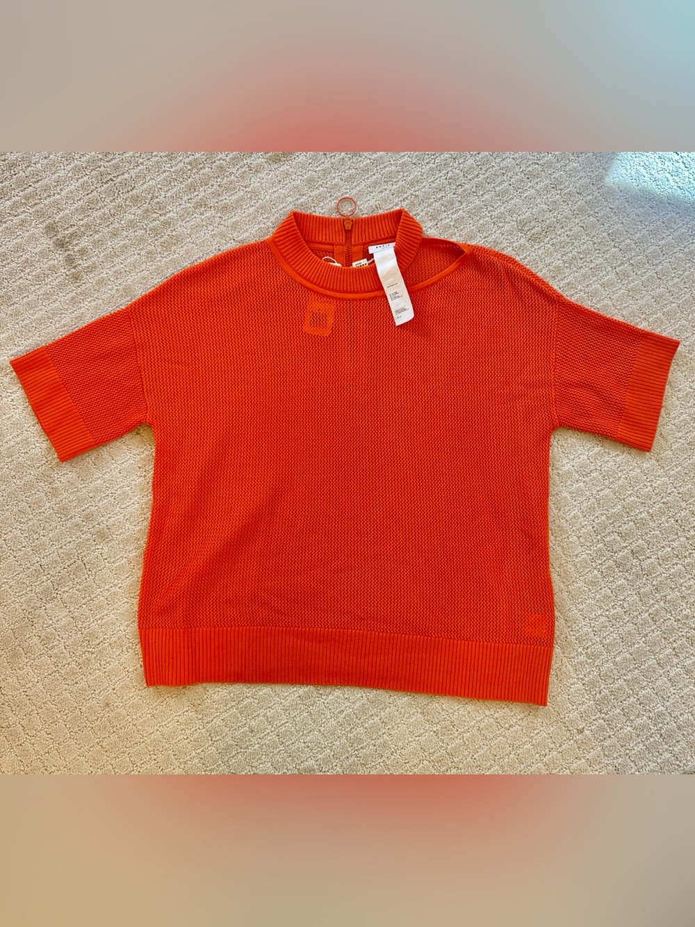 Akris Punto Mesh Knit Merino Wool Sweater with Luna Shoulder Cutout NWT